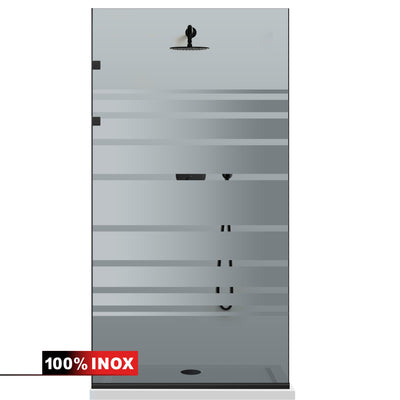 Shower Screens Walk-in, Stainless steel shower wall, matte black #Grey