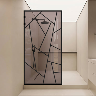 Shower Screens Walk-in, Stainless steel shower wall, matte black #Bronze