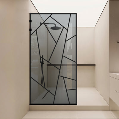 Shower Screens Walk-in, Stainless steel shower wall, matte black #Grey