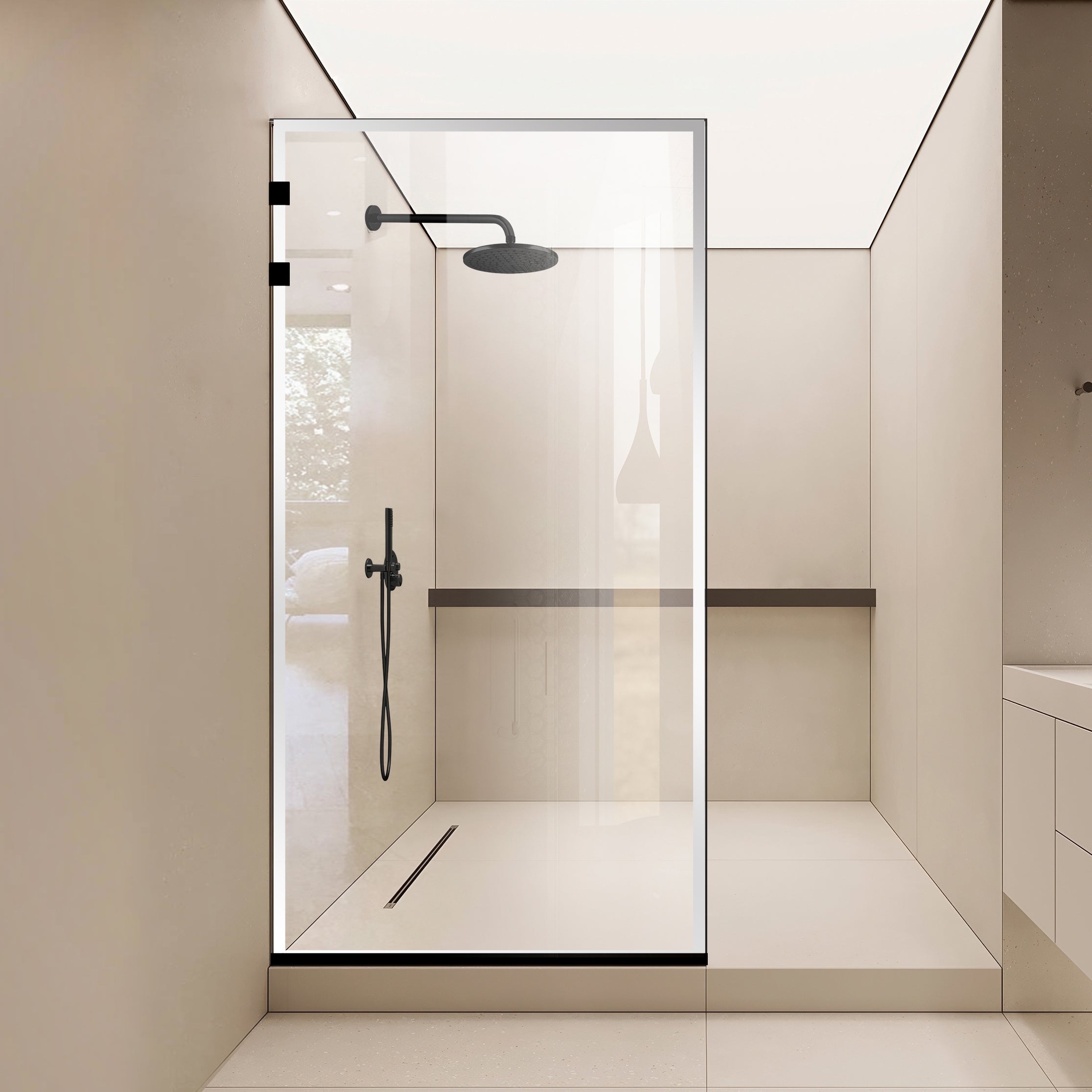 Shower Screens Walk-in, Shower wall Stainless steel, #Clear #Víztiszta