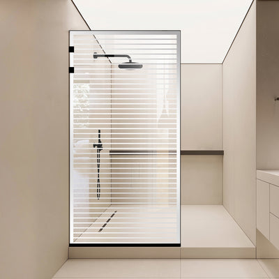 Shower Screens Walk-in, Stainless steel shower wall, matte black, #Clear #Clear