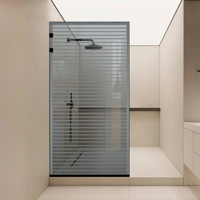 Shower Screens Walk-in, Stainless steel shower wall, matte black #Grey