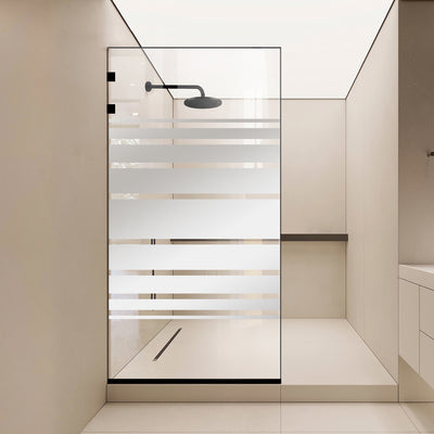 Shower Screens Walk-in, Stainless steel shower wall, matte black, #Clear #Clear