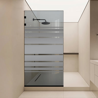 Shower Screens Walk-in, Stainless steel shower wall, matte black #Grey