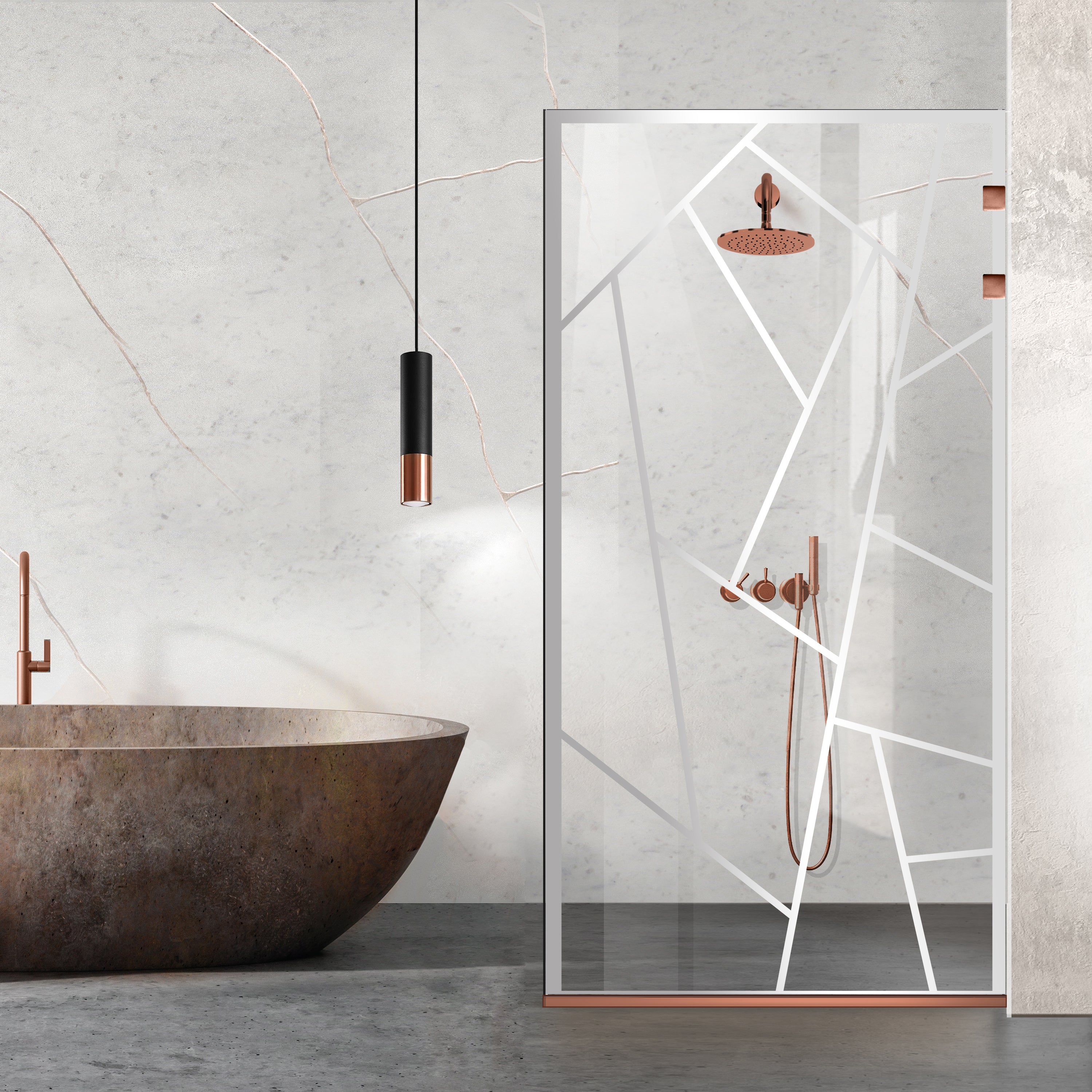 Shower Screens Walk-in, Stainless steel shower wall, matte black, #Clear #Clear