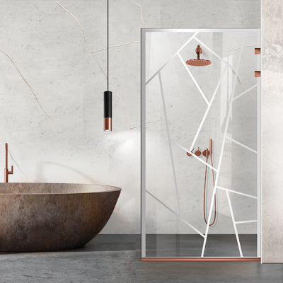 Shower Screens Walk-in, Stainless steel shower wall, matte black, #Clear #Clear