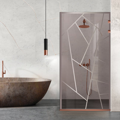 Shower Screens Walk-in, Stainless steel shower wall, copper #Bronze