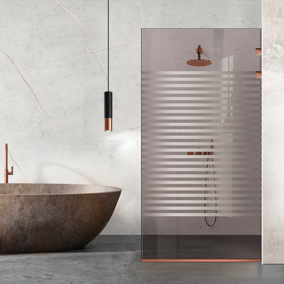 Shower Screens Walk-in, Stainless steel shower wall, copper #Bronze