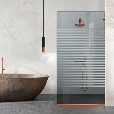 Shower Screens Walk-in, Stainless steel shower wall, copper #Grey