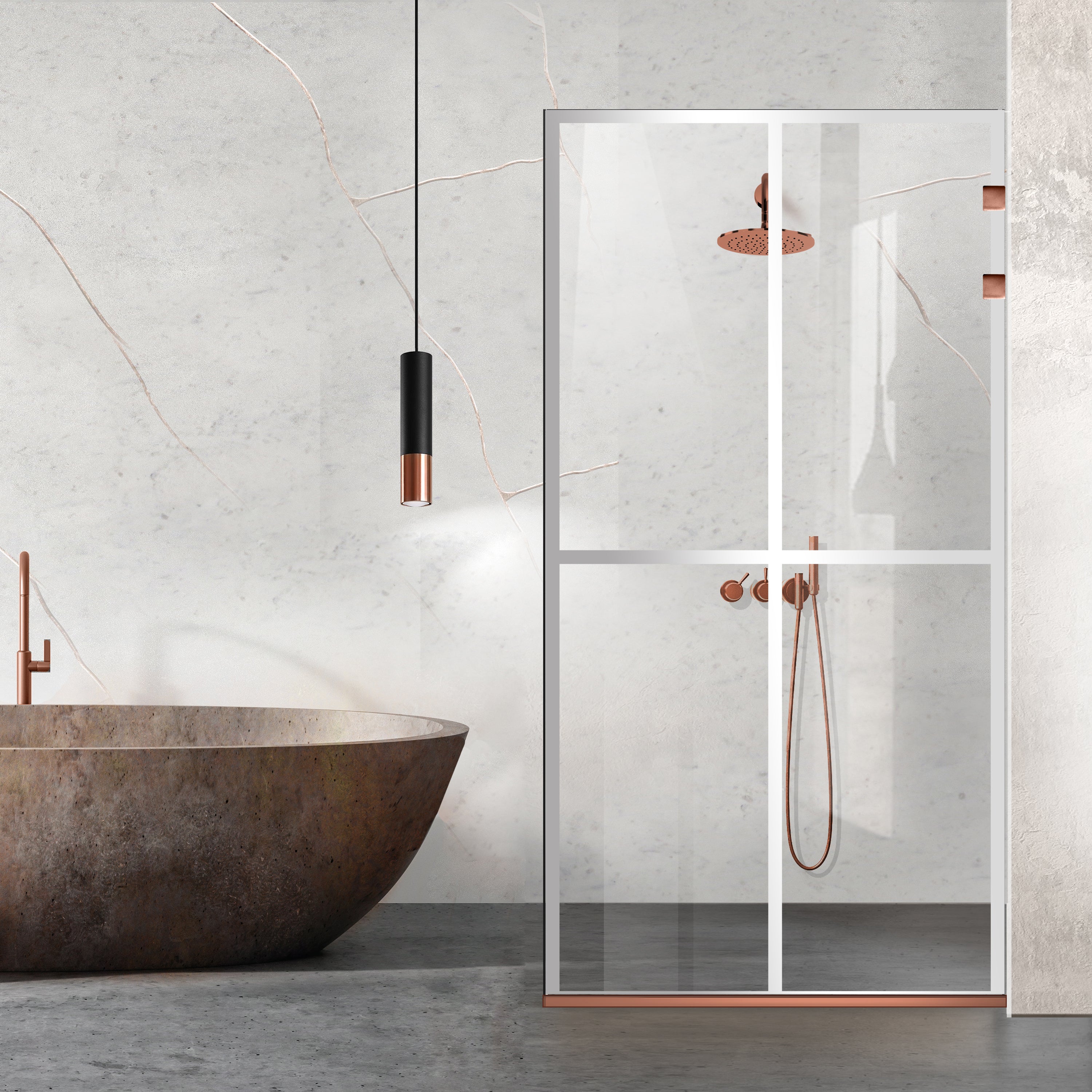 Shower Screens Walk-in, Stainless steel shower wall, matte black, #Clear #Clear
