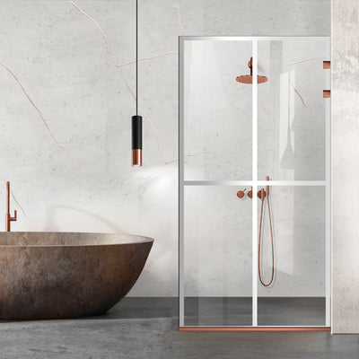 Shower Screens Walk-in, Stainless steel shower wall, matte black, #Clear #Clear
