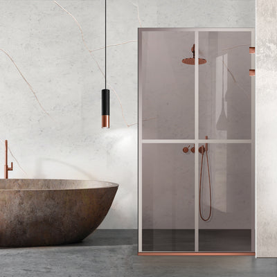 Shower Screens Walk-in, Stainless steel shower wall, copper #Bronze