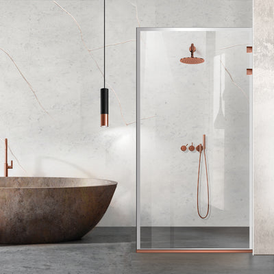 Shower Screens Walk-in, Stainless steel shower wall, matte black, #Clear #Clear