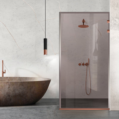 Shower Screens Walk-in, Stainless steel shower wall, copper #Bronze