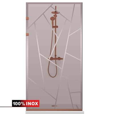 Shower Screens Walk-in, Stainless steel shower wall, copper #Bronze