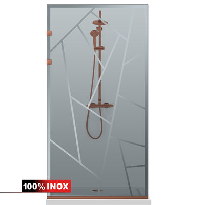 Shower Screens Walk-in, Stainless steel shower wall, copper #Grey