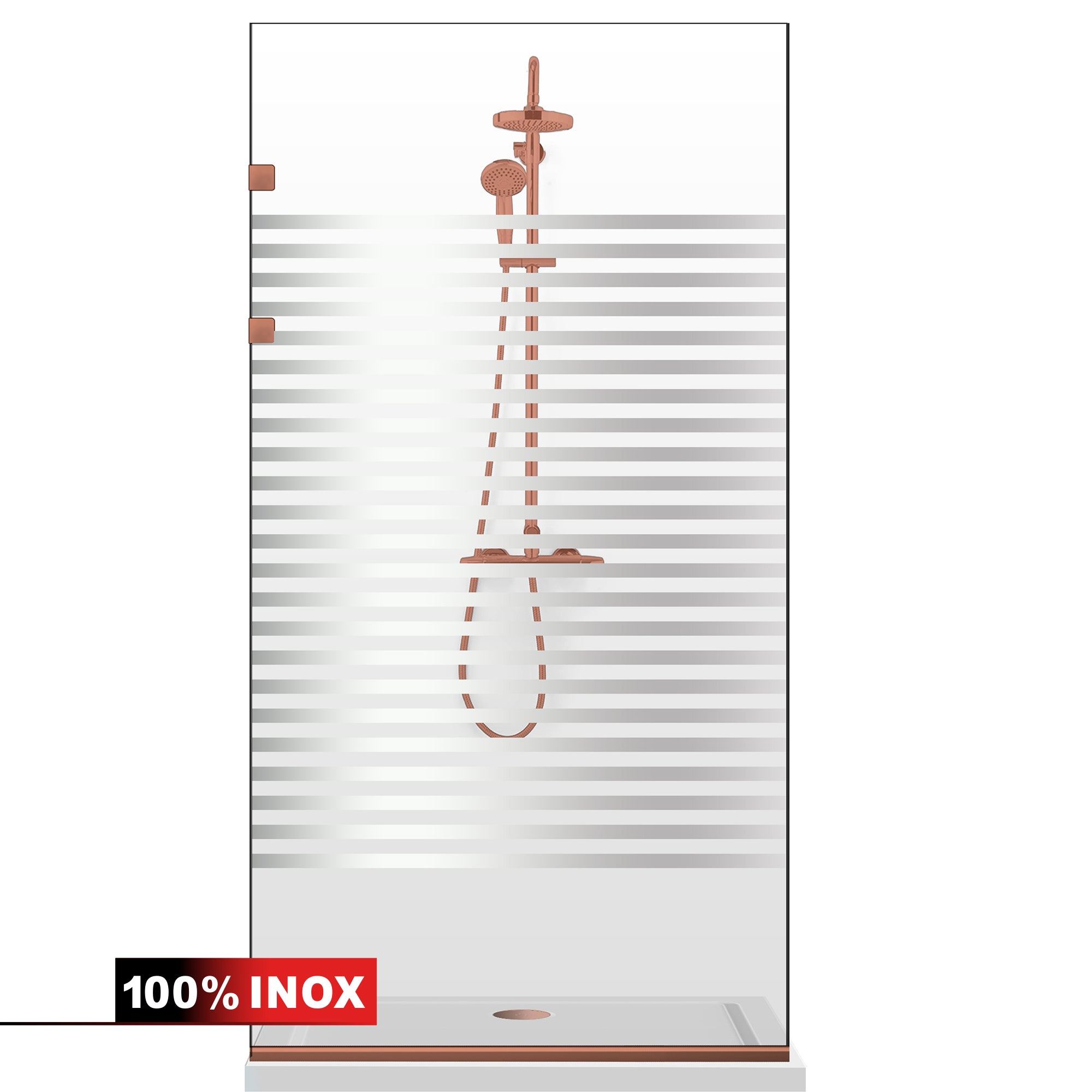 Shower Screens Walk-in, Stainless steel shower wall, matte black, #Clear #Clear