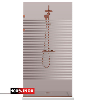 Shower Screens Walk-in, Stainless steel shower wall, copper #Bronze