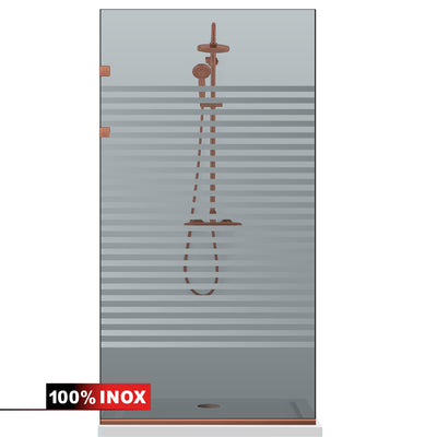 Shower Screens Walk-in, Stainless steel shower wall, copper #Grey