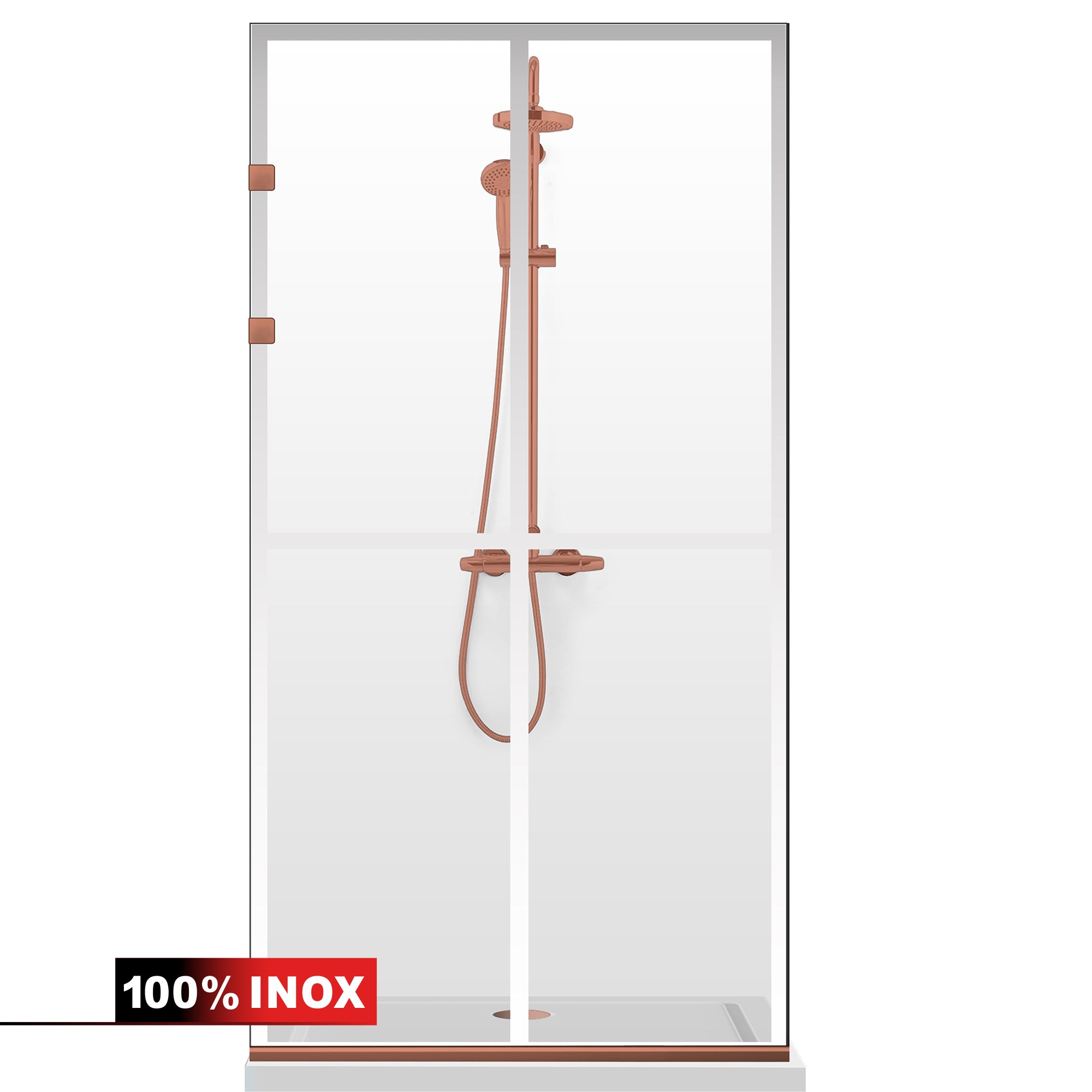 Shower Screens Walk-in, Stainless steel shower wall, matte black, #Clear #Clear