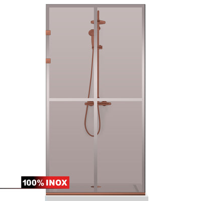 Shower Screens Walk-in, Stainless steel shower wall, copper #Bronze