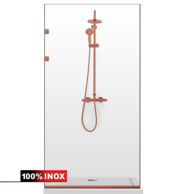 Shower Screens Walk-in, Stainless steel shower wall, matte black, #Clear #Clear