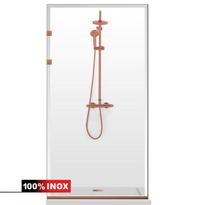 Shower Screens Walk-in, Stainless steel shower wall, matte black, #Clear #Clear