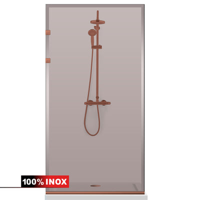 Shower Screens Walk-in, Stainless steel shower wall, copper #Bronze
