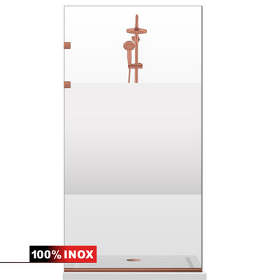 Shower Screens Walk-in, Stainless steel shower wall, matte black, #Clear #Clear