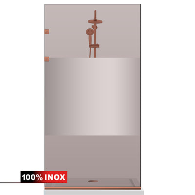 Shower Screens Walk-in, Stainless steel shower wall, copper #Bronze