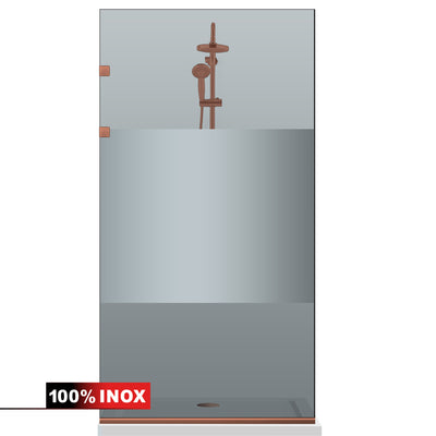 Shower Screens Walk-in, Stainless steel shower wall, copper #Grey