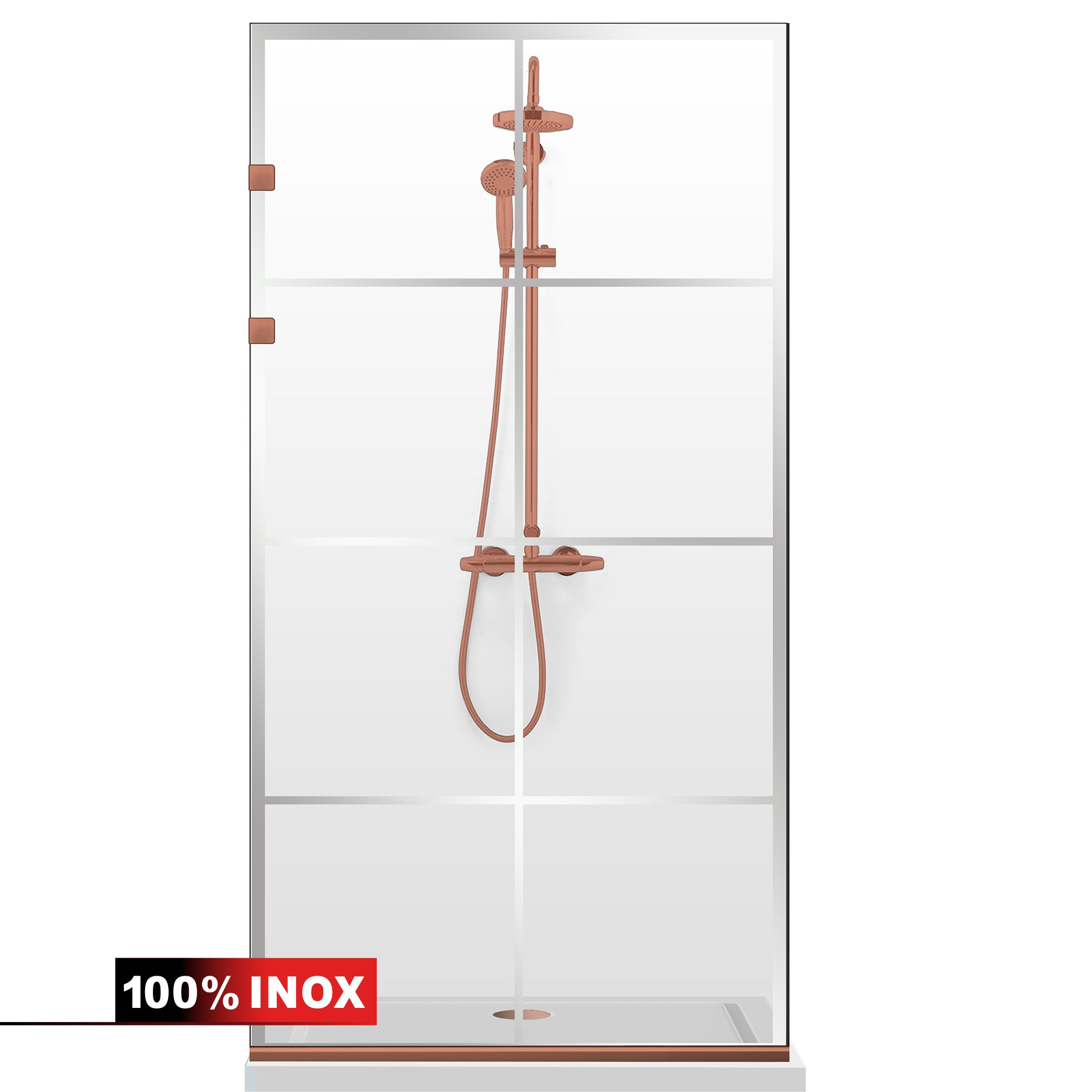 Shower Screens Walk-in, Stainless steel shower wall, matte black, #Clear #Clear