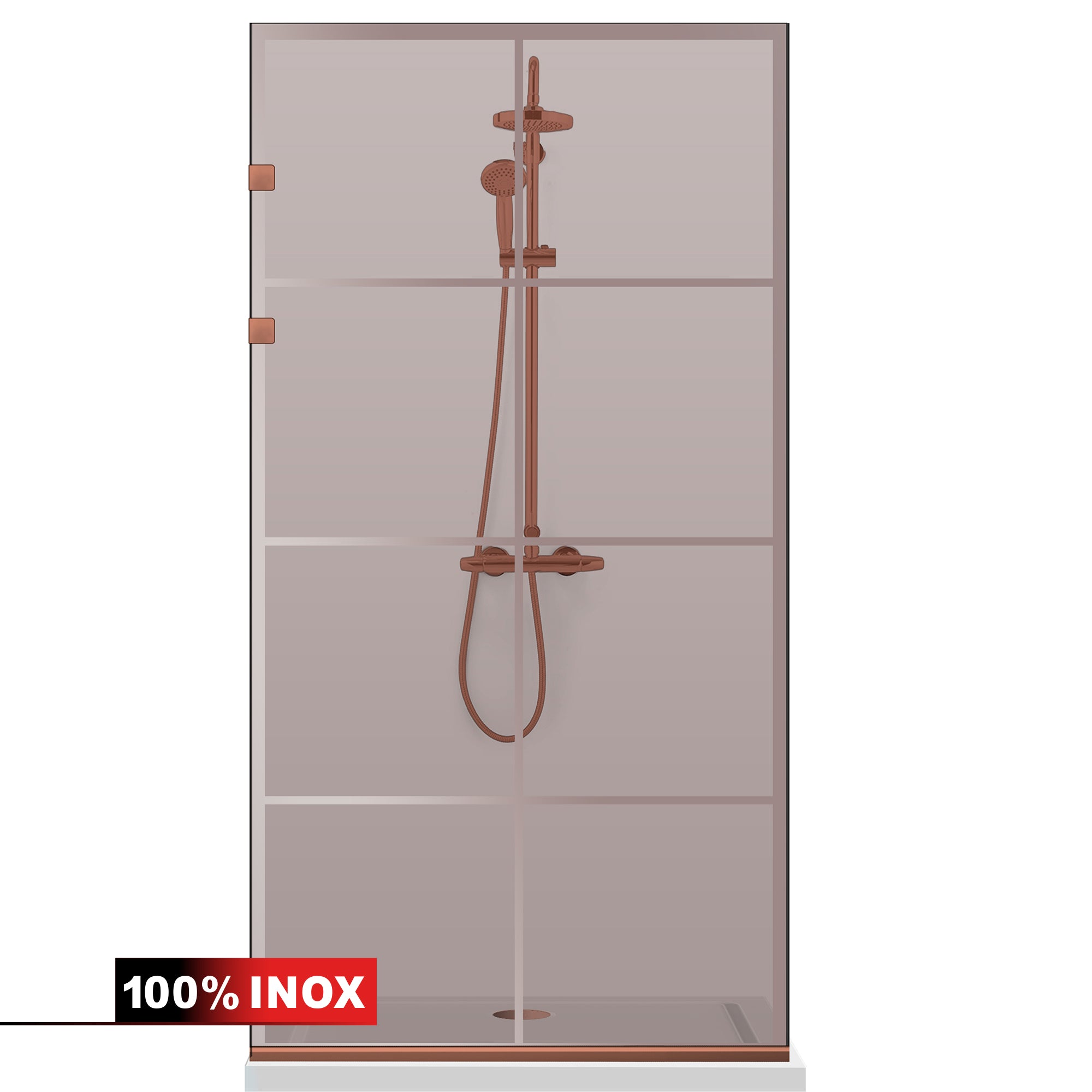 Shower Screens Walk-in, Stainless steel shower wall, copper #Bronze