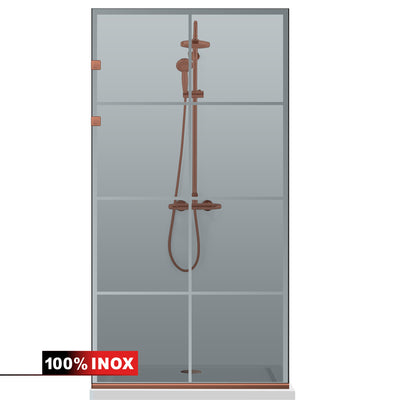 Shower Screens Walk-in, Stainless steel shower wall, copper #Grey