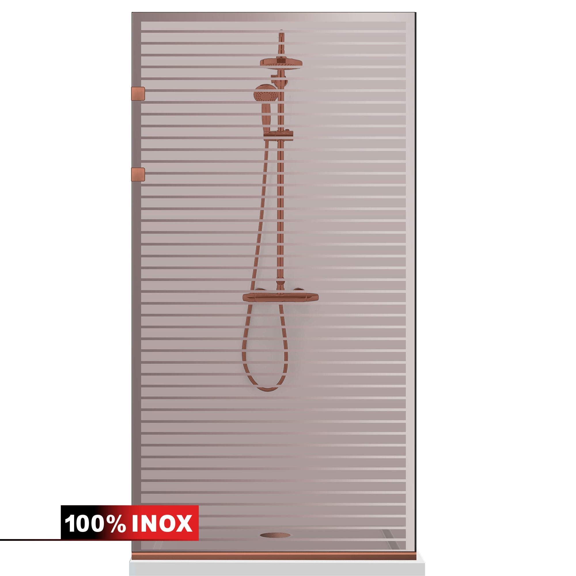 Shower Screens Walk-in, Stainless steel shower wall, copper #Bronze