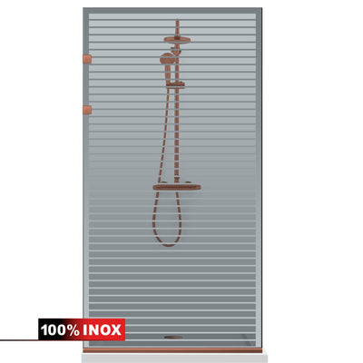 Shower Screens Walk-in, Stainless steel shower wall, copper #Grey