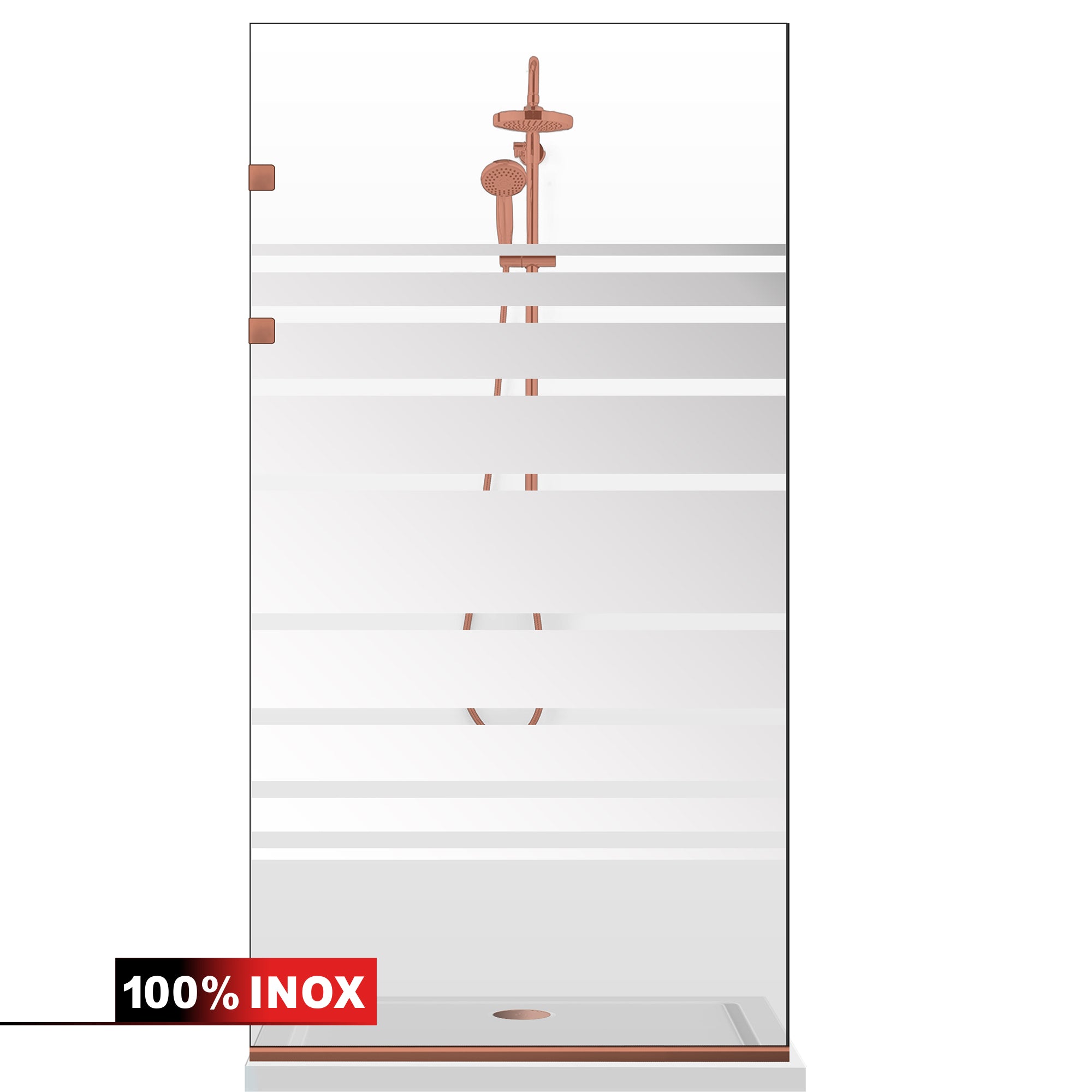 Shower Screens Walk-in, Stainless steel shower wall, matte black, #Clear #Clear