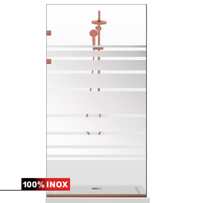 Shower Screens Walk-in, Stainless steel shower wall, matte black, #Clear #Clear