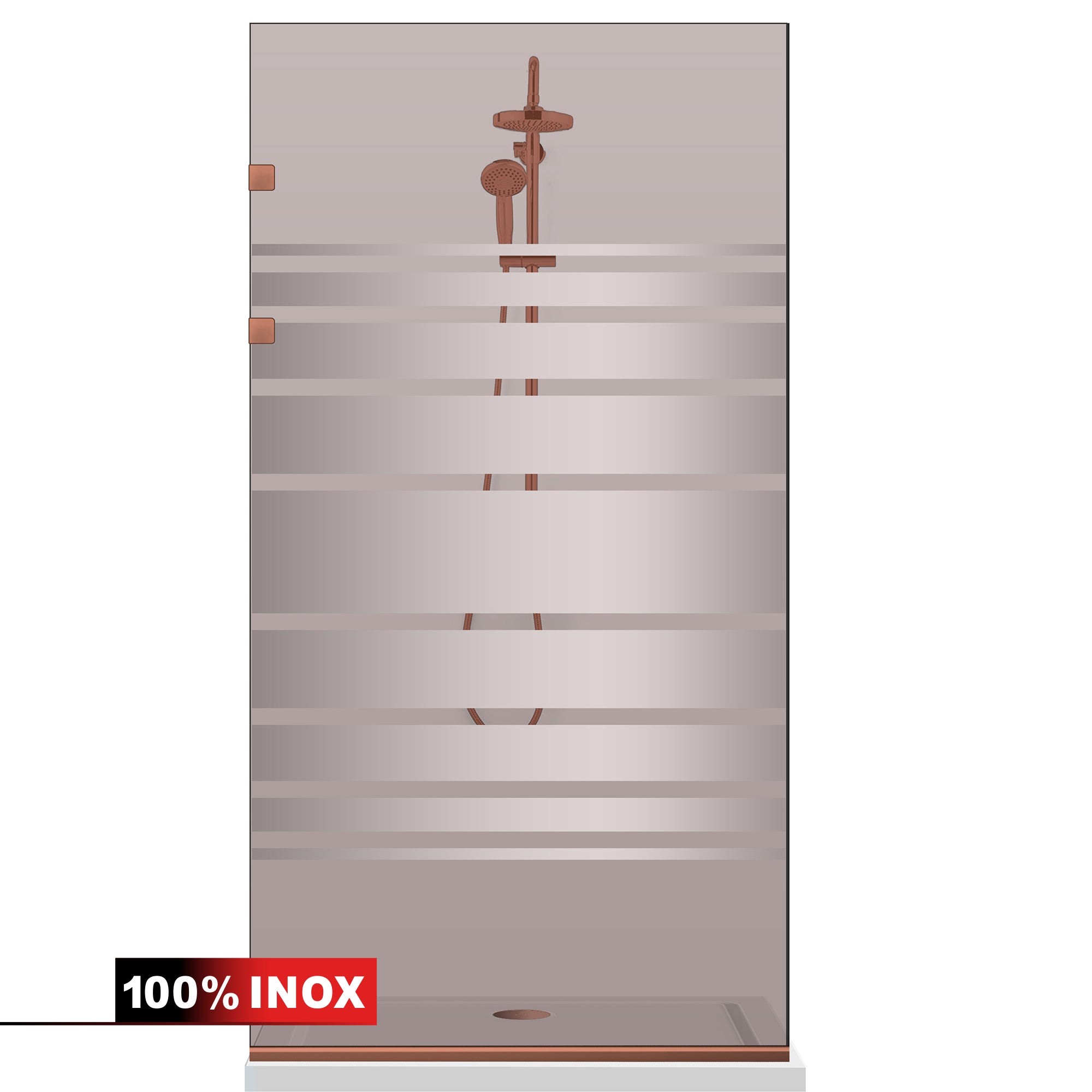 Shower Screens Walk-in, Stainless steel shower wall, copper #Bronze