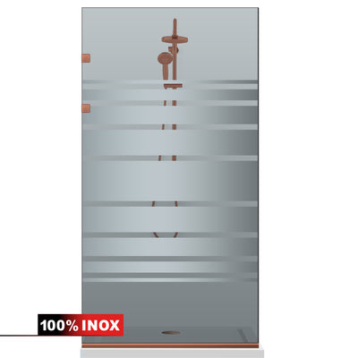 Shower Screens Walk-in, Stainless steel shower wall, copper #Grey