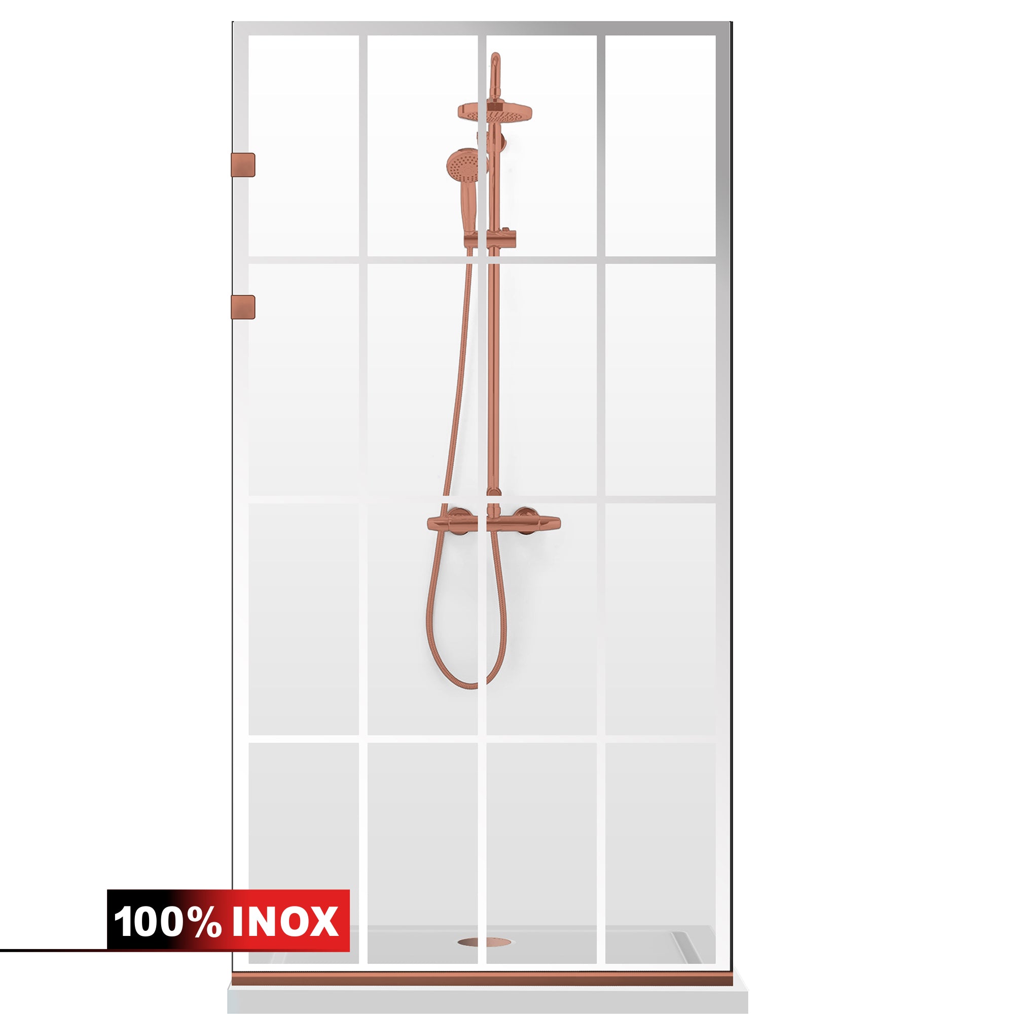 Shower Screens Walk-in, Stainless steel shower wall, matte black, #Clear #Clear
