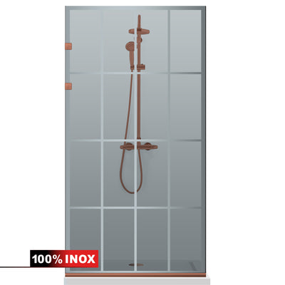 Shower Screens Walk-in, Stainless steel shower wall, copper #Grey