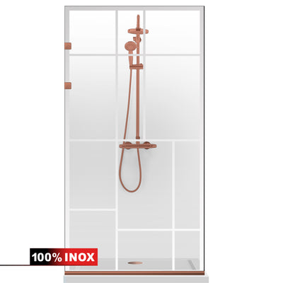 Shower Screens Walk-in, Stainless steel shower wall, matte black, #Clear