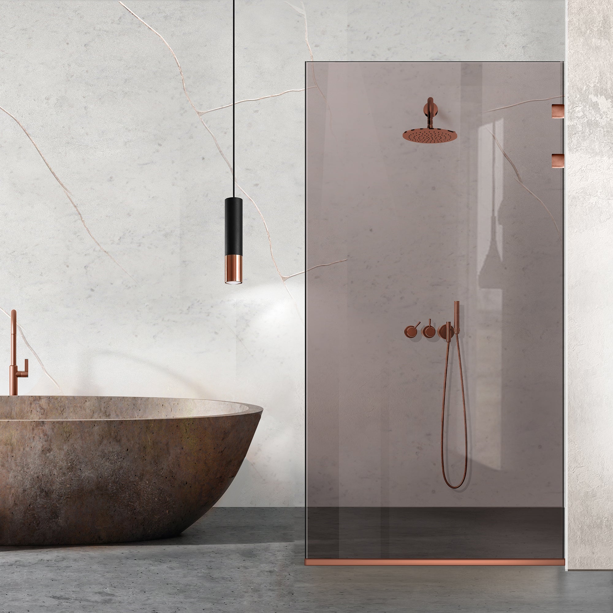Shower Screens Walk-in, Stainless steel shower wall, copper #Bronze