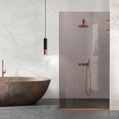 Shower Screens Walk-in, Stainless steel shower wall, copper #Bronze