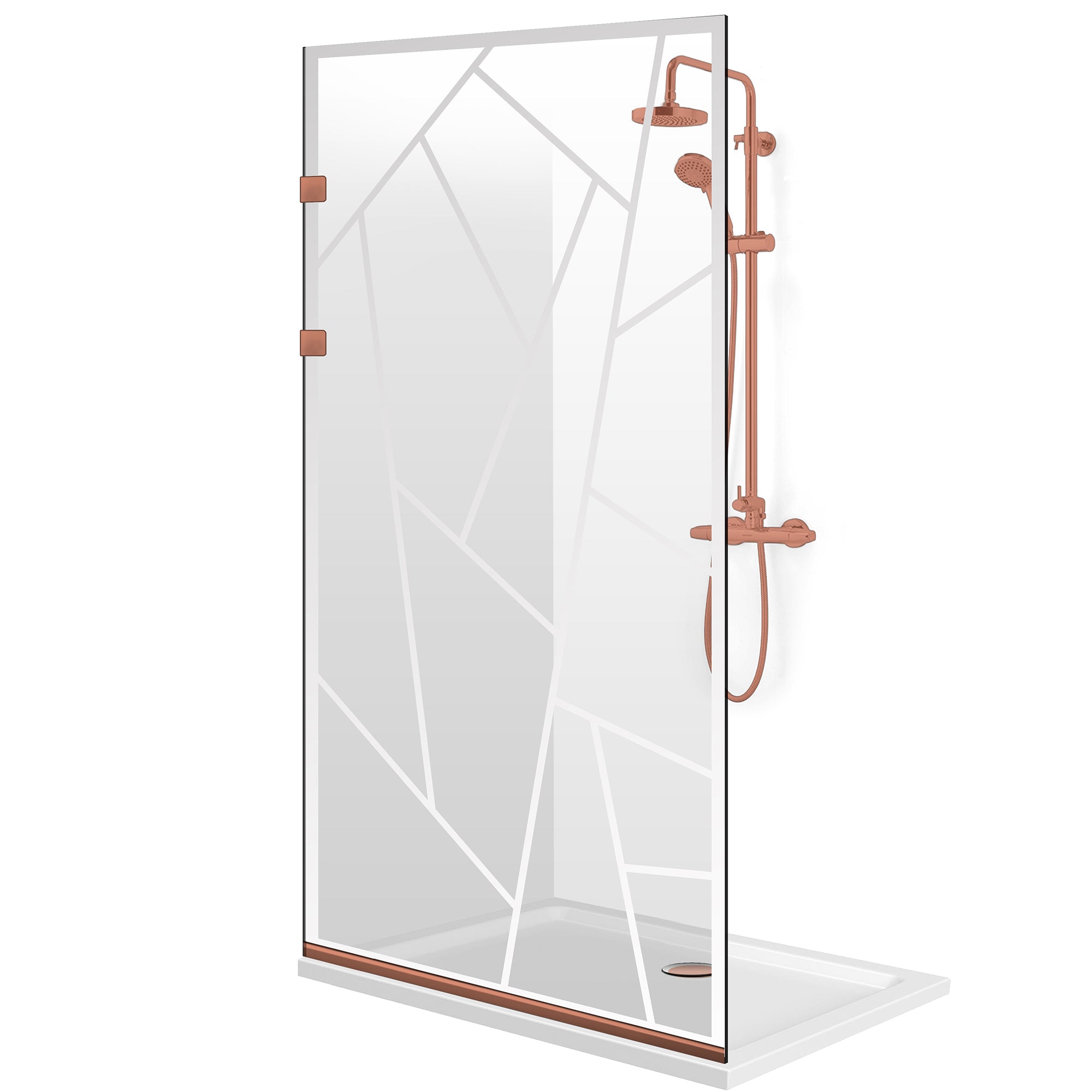 Shower Screens Walk-in, Stainless steel shower wall, matte black, #Clear #Clear