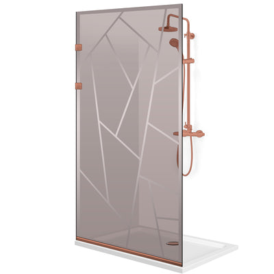 Shower Screens Walk-in, Stainless steel shower wall, copper #Bronze