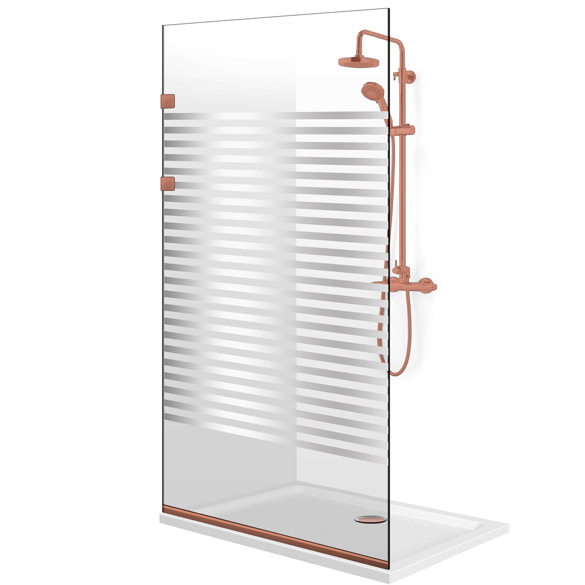 Shower Screens Walk-in, Stainless steel shower wall, matte black, #Clear #Clear
