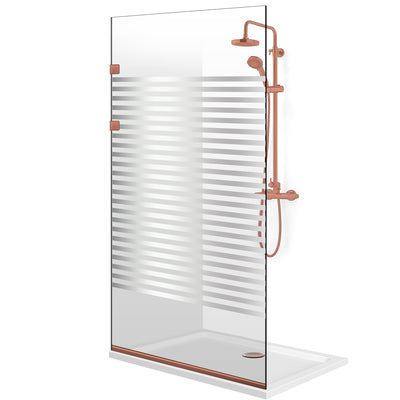 Shower Screens Walk-in, Stainless steel shower wall, matte black, #Clear #Clear