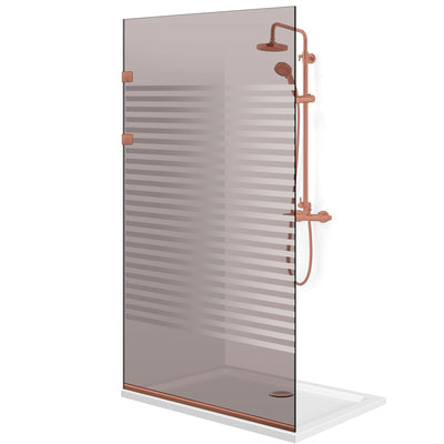 Shower Screens Walk-in, Stainless steel shower wall, copper #Bronze